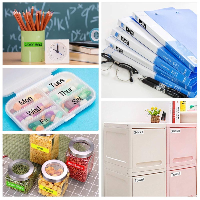 Absonic 5-Pack Compatible Label Tape Replacement for XR-9WE XR-9RD XR-9BU XR-9YW XR-9GN Tape Cassette for KL-60 KL-100 KL-120 KL-750 KL-780 KL-7000 KL-8100 Label Maker, 3/8" x 26', 9mm x 8m - Image 5